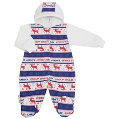 Комбинезон Lucky Child Скандинавия размер 56-62, синий/белый