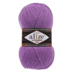Пряжа Alize Lanagold Fine (Ланаголд Файн) 260 орхидея 49% шерсть, 51% акрил 100г 390м 5шт