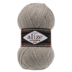 Пряжа Alize Lanagold Fine (Ланаголд Файн) 152 бежевый меланж 49% шерсть, 51% акрил 100г 390м 5шт