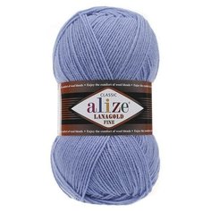 Пряжа Alize Lanagold Fine (Ланаголд Файн) 40 голубой 49% шерсть, 51% акрил 100г 390м 5шт