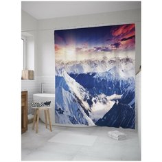 Штора для ванной JoyArty Солнечные заснеженные горы 180х200 (sc-10892)