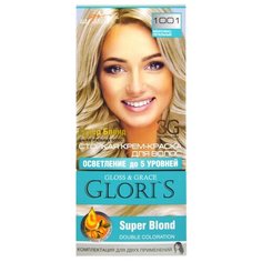 Gloris Gloss & Grace стойкая крем-краска для волос Super Blond, 1001 жемчужно-пепельный