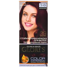 Gloris Gloss & Grace стойкая крем-краска для волос Color Impression, 3.6 баклажановый