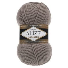 Пряжа Alize Lanagold (Ланаголд) 584 кофе с молоком 49% шерсть, 51% акрил 100г 240м 5шт