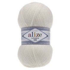 Пряжа Alize Lanagold 800 450 жемчужный (Ланаголд 800) 49% шерсть, 51% акрил 100г 800м 5шт
