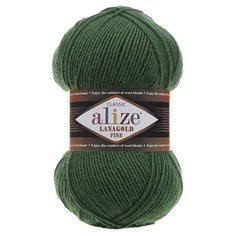 Пряжа Alize Lanagold Fine (Ланаголд Файн) 118 зеленая трава 49% шерсть, 51% акрил 100г 390м 5шт