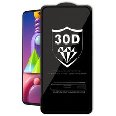 Защитное стекло для Samsung Galaxy M51 / Закаленное стекло, 30D, полный клей, черная рамка Mikomo