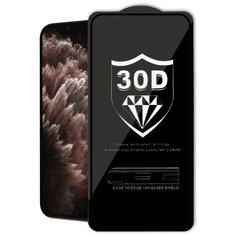 Защитное стекло для Apple iPhone X;iPhone XS;iPhone 11 Pro / айфон хс;айфон х;айфон 11 про / Закаленное стекло, 30D, полный клей, черная рамка Glass King