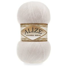 Пряжа Alize Angora Gold (Ангора Голд) 599 слоновая кость 20% шерсть, 80% акрил 100г 550м 5шт