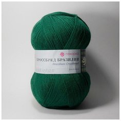 Пряжа Пехорка Кроссбред Бразилии 573 темный изумруд 50% мериносовая шерсть, 50% акрил 490м 100г 5шт