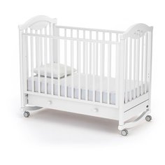 Кроватка Nuovita Lusso (колесо) (качалка), на полозьях белый