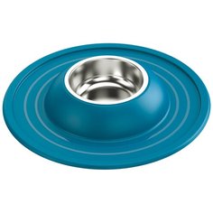 Миска металлическая Lilli Pet Soft Touch для животных на подставке, 600мл, синяя