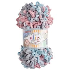 Пряжа Alize Puffy Fine Color 100г. 14,5м. (100% микрополиэстер) (6041 секционный) 5 шт
