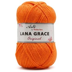 Пряжа из Троицка Lana Grace Original 100гр. 300м. (25% мериносовая шерсть, 75% акрил супер софт) (2410 апельсин) 5 шт Троицкая камвольная фабрика