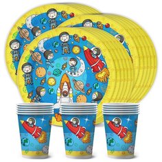 Набор для праздника Космонавты (стакан и тарелка по 18 шт.) ND Play