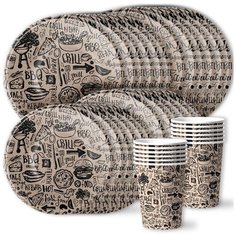 Набор для праздника Крафт №1 ( тарелка бол., тарелка мал., стакан по 12 шт.) ND Play