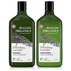 Набор, Avalon Organics, шампунь и кондиционер питательная лаванда, 325 мл, 312мл