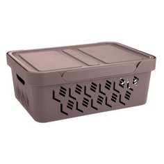 Econova Ящик с крышкой универсальный Deluxe 38 х 27.6 х 14 см коричневый