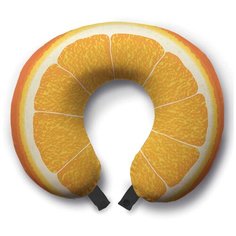 Дорожная (туристическая) подушка для шеи "Сочный апельсин", для путешествий в самолете (машине) Ambesonne