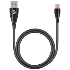 Кабель Deppa Ceramic USB - USB Type-C (72288), 1 шт., черный, 1 м