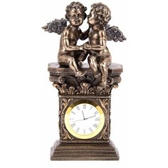 Часы настольные Русские Подарки "Ангелочки", 227613, бронза, 11 х 7 х 20 см