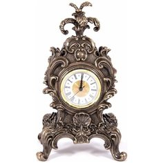Часы настольные Русские Подарки "Барокко", 227611, бронза, 19 х 15 х 32 см