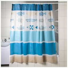 Штора для ванной Доляна Рыбки 180x180 4446542 рыбки