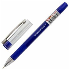 Ручка шариковая масляная с грипом STAFF "Profit Chrome-X", синяя, корпус синий, хромированные детали, узел 0,7 мм, линия 0,35 мм, 142984