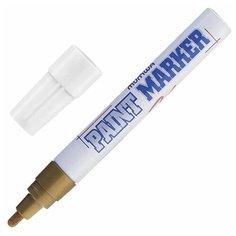 Маркер-краска лаковый (paint marker) MUNHWA, 4 мм, золотой, нитро-основа, алюминиевый корпус, PM-07