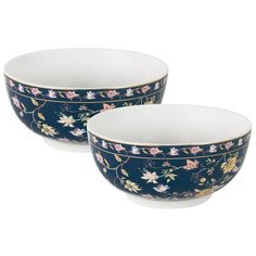 Набор из 2-х салатников Anna Lafarg "Флора", 15 см, 0.7 л, синий, в подарочной упаковке (AL-1557DB-TW-P4)