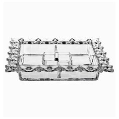 Менажница 35,5 см квадратная Crystal Bohemia "Pierced" / 111721