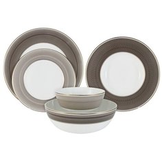 Обеденный сервиз Naomi "Мокко" 21 предмет на 6 персон, костяной фарфор (NG-I150905A-21D-AL)