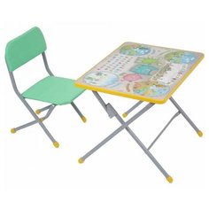 Комплект Фея стол + стул Досуг 101 Монстрики 60x45 см желтый/зеленый