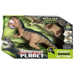Интерактивная игрушка Динозавр на р/у Junfa "Планета динозавров. Тиранозавр Рекс", пускает пар, звуковые и световые эффекты, в коробке 50,7х11,8х30,5