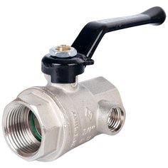 Кран шаровый Bugatti Oregon 03300 муфтовый (ВР/ВР), латунь, со спускным клапаном Ду 20 (3/4")