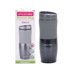 Термокружка Kamille 500ml. из нержавеющей стали с TPR вставкой