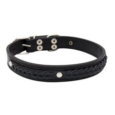 Ошейник для собак ZOOEXPRESS Колосок 2сл 18мм 42см черный