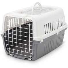 Переноска ZEPHOS-2 OPEN 55,5х38х34см металлическая дверка белая/серая Savic