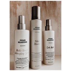 Набор стайлинга для натуральных небрежных локонов Multi Benefit Detangling Spray + Fiber Mousse + Salt Mist Four Reasons