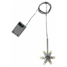 Светодиодная подсветка для плафонов-звёзд, прозрачная, 12 тёплых белых LED-огней, таймер, батарейки, 8.5х14 см, провод 1.5 м, STAR trading