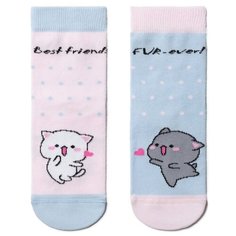 Носки Conte-kids размер 16, голубой-светло-розовый