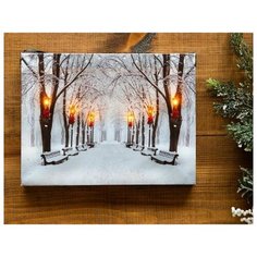 Светящееся настенное панно снег И фонари, LED-огни, 20х15 см, Peha Magic