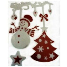 Набор наклеек гирлянда со снеговиком И ёлочкой, 28.5х40 см, Peha Magic