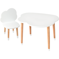 Комплект детской мебели из дерева стол и стул Мега Тойс Облако
