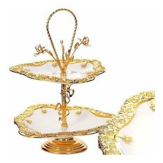 Конфетница 2х ярус. Ванесса-премиум Loraine 30420 KSMB-30420