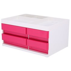 Органайзер настольный Deli EZ25040 Rio 4 выдвижных ящика 131x189x264мм белыймалиновый пластик