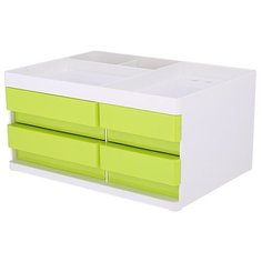 Органайзер настольный Deli EZ25050 Rio 4 выдвижных ящика 131x189x264мм белыйзеленый пластик