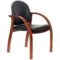 Стул Бюрократ джуно черный искусственная кожа на ножках дерево