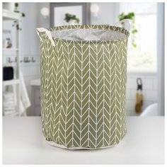 Корзина универсальная Доляна "Зигзаг", 35*35*60 см, цвет зеленый