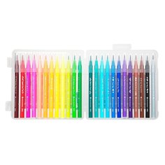 Фломастеры Deli EC10324A Color Emotion кисть смываемые 24цв. пластиковый пенал 24шт.